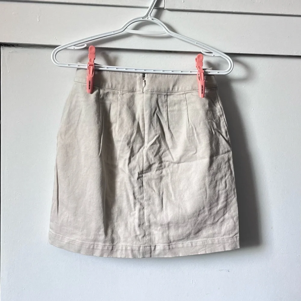 LOFT Cream Button-Front Skirt - Picture 4 of 5